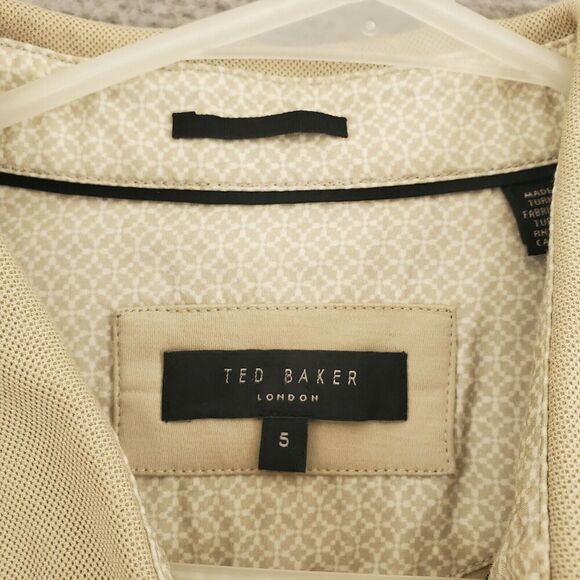 Ted Baker London Men's Long Sleeve Collared Tan Button Shirt 5 - Picture 3 of 5